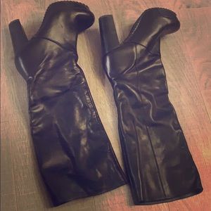 soft lamb leather boots with platform